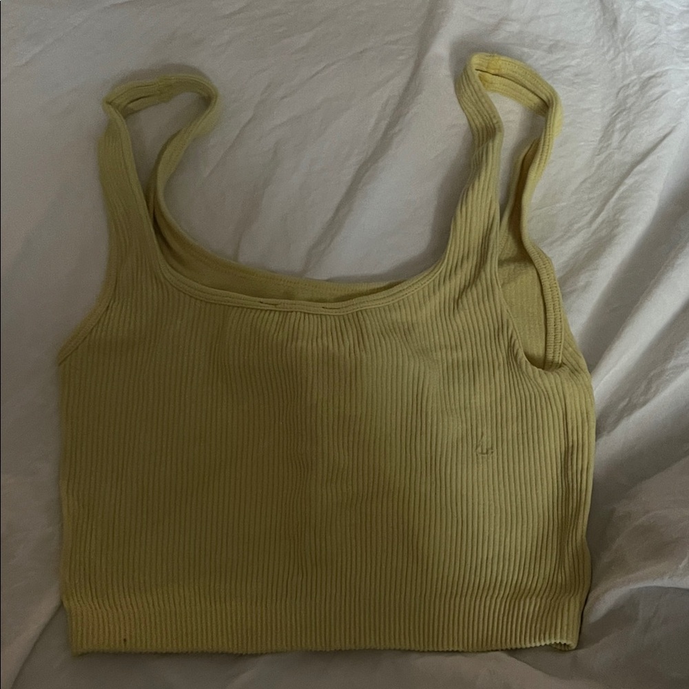 Zara Yellow Ribbed Crop Top